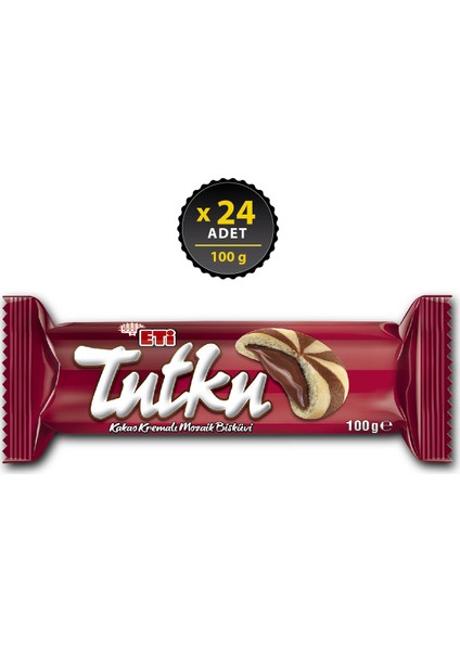 Tutku Kakao Kremalı Mozaik Bisküvi 100 g x 24 Adet