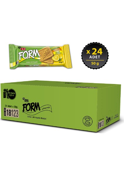 Form Limon Lifli Kepekli Bisküvi 50 g x 24 Adet