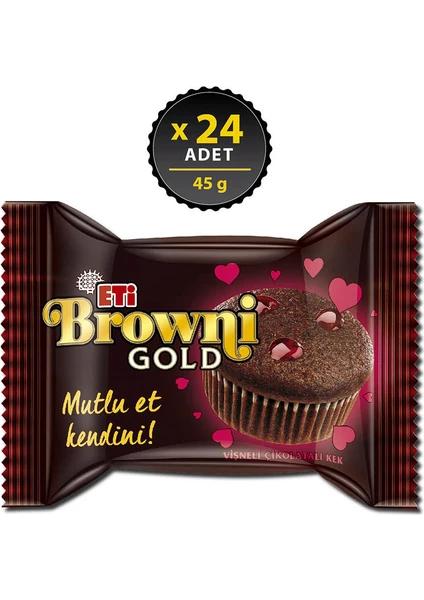 Browni Gold Vişneli Çikolatalı Kek 45 g x 24 Adet