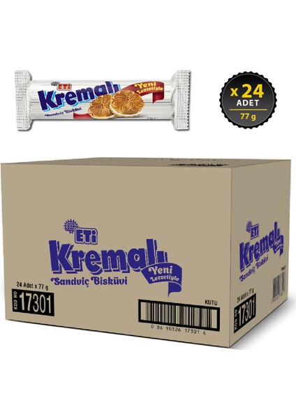 Kremalı Bisküvi 77 g x 24 Adet