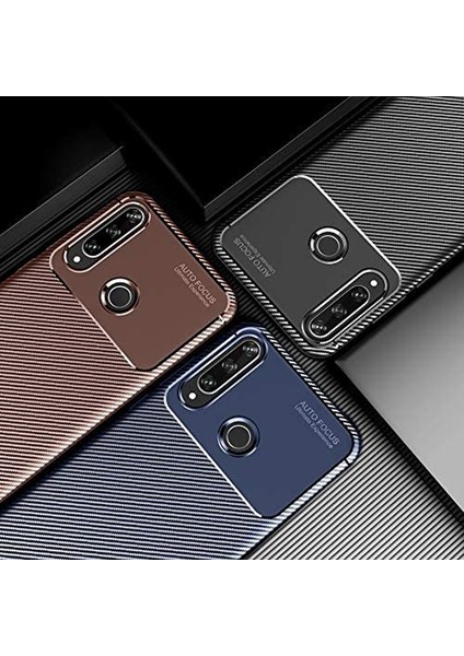 Huawei Y6P Kılıf Negro Karbon Dizayn Silikon Siyah