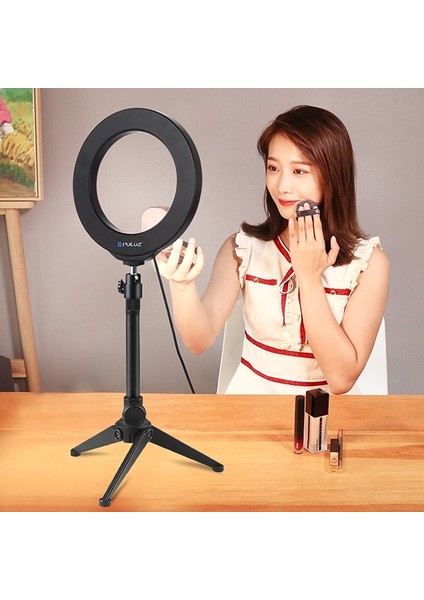 Puluz 6,2 cm LED Işık 16 cm Stand Youtuber Canlı Yayın Selfie Tiktok Makeup AL-32486