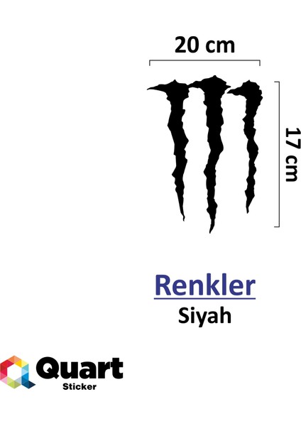 Monster Pençe - Far ve Cam Sticker