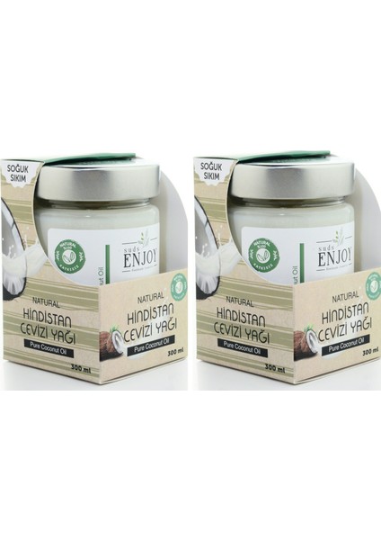 Hindistan Cevizi Yağı Saf Doğal Soğuk Sıkım 300 ml 2 Adet