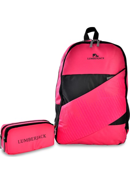 9436 Okul Sırt Çantası Kalemlikli Set Pembe