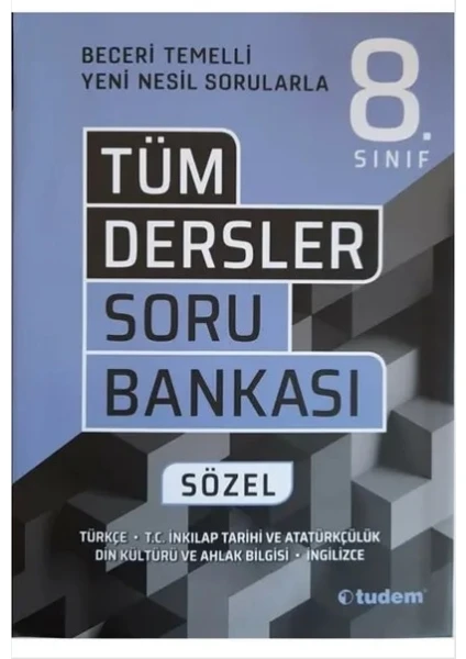 Tudem Yayınları 8. Sınıf Sözel  Yeni Beceri Temelli Tüm Dersler Soru Bankası