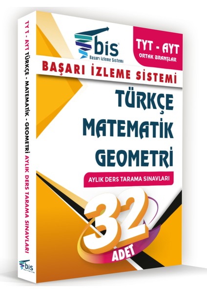 Başarı Izleme Sistemi YKS (TYT-AYT) Ortak Branşlar TYT Türkçe & TYT-AYT Matematik TYT-AYT Geometri(32 Adet Aylık Genel Tekrar Testi)