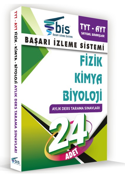 Başarı Izleme Sistemi YKS (TYT-AYT) Sayısal Branşlar TYT-AYT Fizik & TYT-AYT Kimya &TYT-AYT Biyoloji(24 Adet Aylık Genel Tekrar Testi)