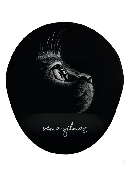 Atölye Çizgi Siyah Kedi Black Cat Kişiye Özel Mouse Pad