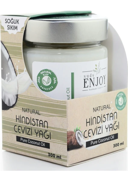 Hindistan Cevizi Yağı Saf  Soğuk Sıkım 300 ml