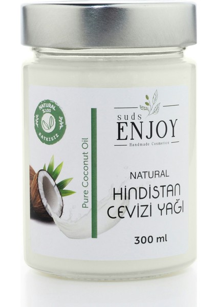 Hindistan Cevizi Yağı Saf  Soğuk Sıkım 300 ml