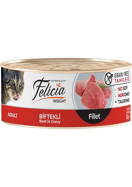 Tahılsız Biftekli Fileto Yaş Kedi Konservesi 85 gr