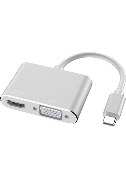 4366 USB Type C To HDMI VGA 3.1 4K Çevirici Dönüştürücü Adaptör
