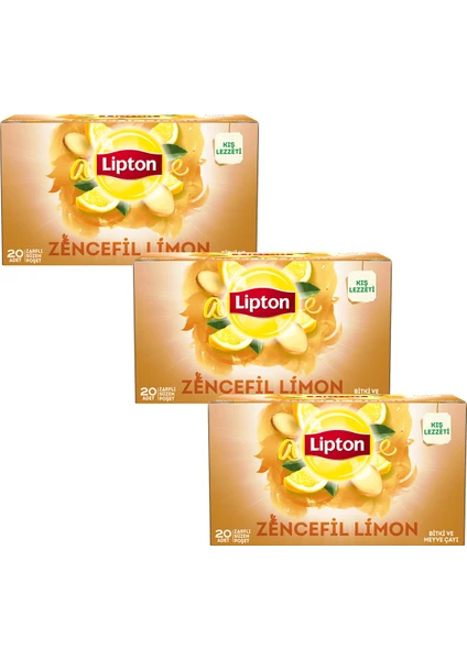 Bardak Poşet Bitki Ve Meyve Çayı Zencefil Limon 20'Li x 3 Adet