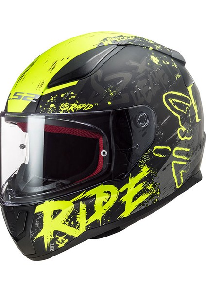 Rapid Naughty Mat Siyah-Neon Sari Kask XS