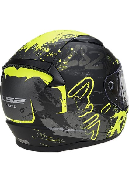 Rapid Naughty Mat Siyah-Neon Sari Kask XS modelleri