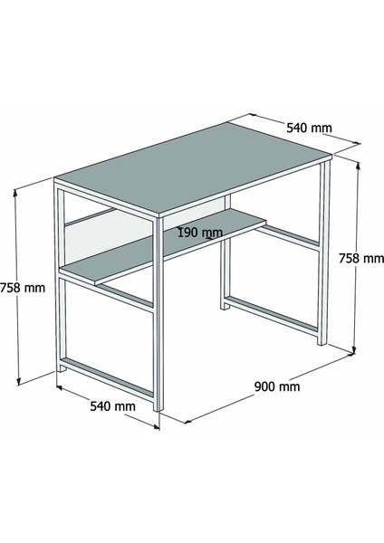 Momento 901 Metal Çalışma Masası Lidya