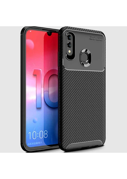 Huawei P Smart 2019 Kılıf Rugged Armor Darbe Emici Uzun Ömürlü Dayanıklı Parmak İzi Yapmaz Karbon Tasarım Negro Silikon Kapak