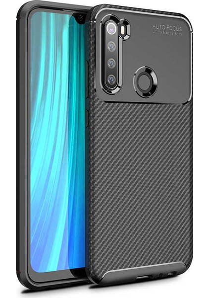 Xiaomi Redmi Note 8 Kılıf Karbon Tasarım Rugged Armor Yüksek Darbe Emici Parmak İzi Bırakmayan TPU Silikon Negro