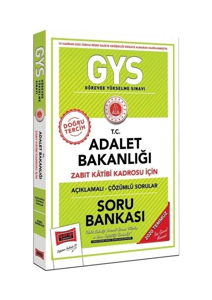 GYS T.C. Adalet Bakanlığı Zabıt Katibi Kadrosu İçin Açıklamalı Soru Bankası