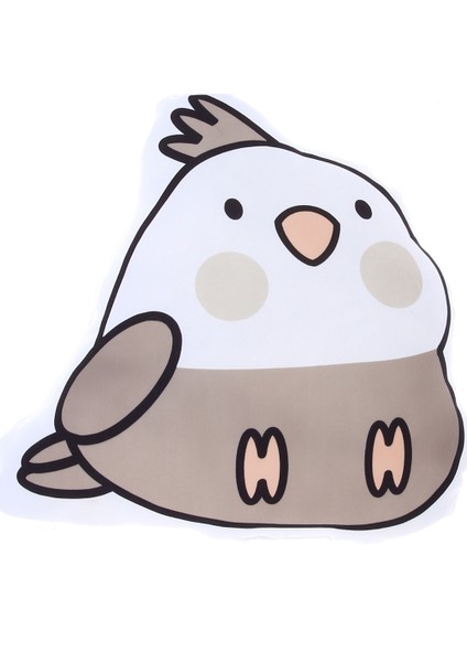 Sultan Papağanı 3 Boyutlu Yastık Beyaz-Gri Benekli