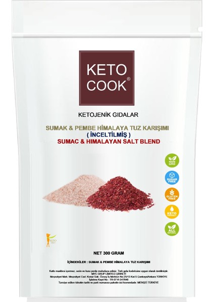 Ketojenik Sumak & Pembe Himalaya Tuz Karışımı ( Sumac & Pınk Hımalayan Salt Mıx ) 300 gram