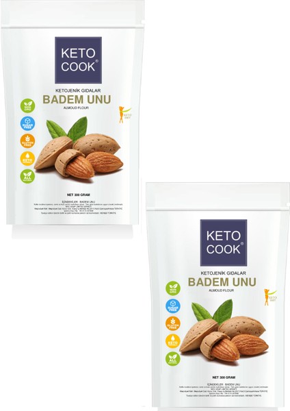 Ketojenik Badem Unu ( Almond Flour ) Duo Avantajlı Set 300 gram X 2 Adet