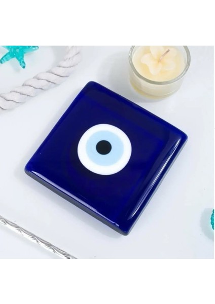 Dekoratif Nazar Boncuklu Cam Kapak Banyo Gider Süsü 10 x 10 cm fiyatları