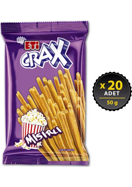 Crax Mısırlı Çubuk Kraker 50 g x 20 Adet