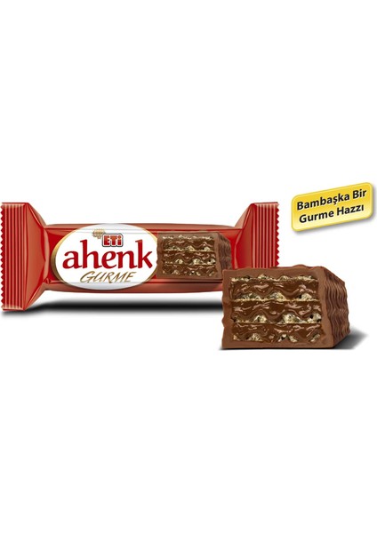 Ahenk Gurme Çikolata Kapli Fındık Kremali Gofret 50 g x 18 Adet