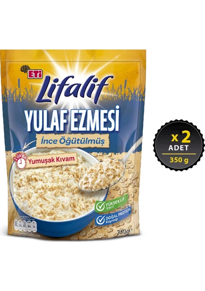 Lifalif İnce Öğütülmüş Yulaf Ezmesi 350 g x 2 Adet