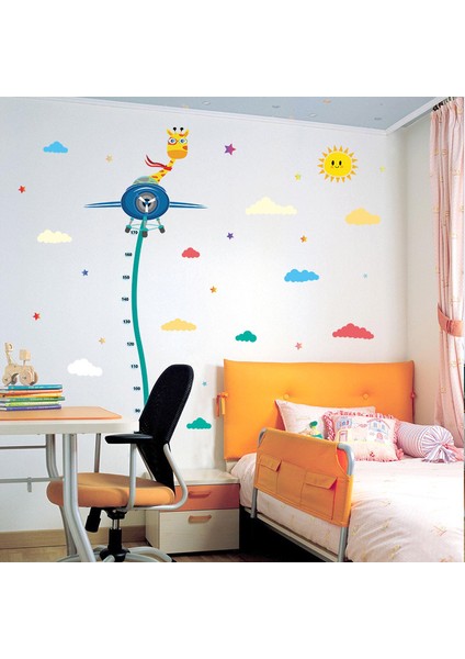Pilot Zürafa Boy Ölçen Bebek ve Çocuk Odası Duvar Dekoru Sticker Duvar Süsü fiyatları