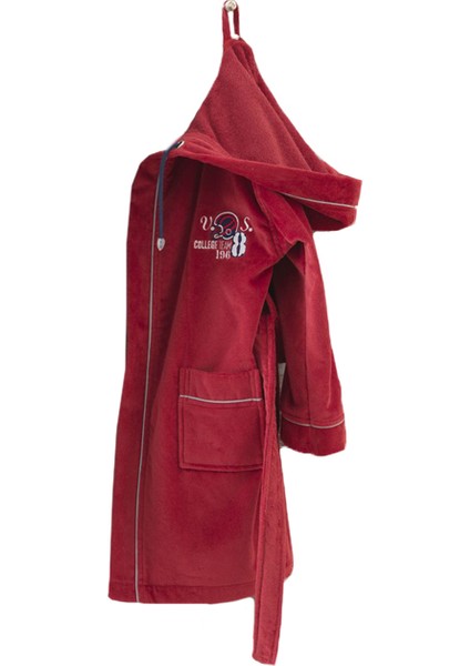 Organik Pamuk 11-12 Yaş Çocuk Bornoz - Sports Time Kırmızı