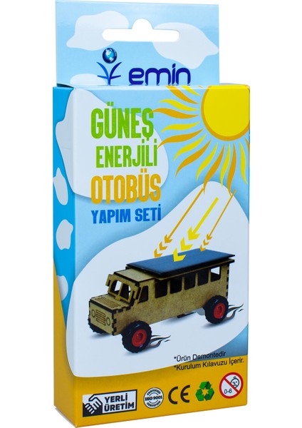 Emin İş Eğitimi Güneş Enerjili Otobüs Yapım Seti - Deney Seti Güneş Enerjisi Araç