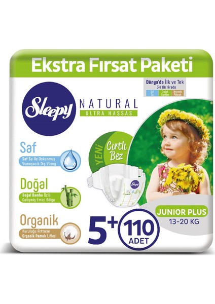 Bebek Bezi Ekstra Fırsat Paketi 5+Numara 13-20 Kg Junıor Plus 110 Adet