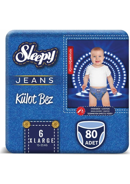 Jeans Külot Bez 6 Numara X Large 4'Lü Jumbo 15-25 Kg