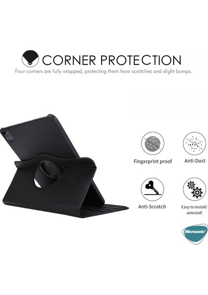 Apple iPad Pro 11" 2020 2.Nesil Kılıf (A2228-A2068-A2230) 360 Rotating Stand Deri Lacivert