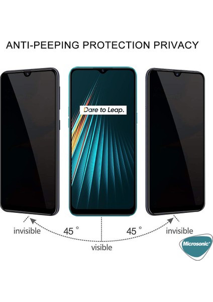 Realme 5i Privacy 5D Gizlilik Filtreli Cam Ekran Koruyucu Siyah fiyatları