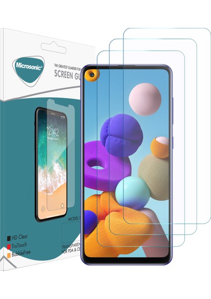 Samsung Galaxy A21s Ekran Koruyucu Nano Glass 3lü Paket Şeffaf fiyatları