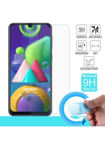 Samsung Galaxy M21 Nano Glass Ekran Koruyucu Şeffaf fiyatları