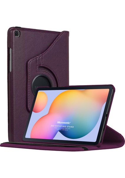 Samsung Galaxy Tab S6 Lite 10.4" P610 Kılıf 360 Rotating Stand Deri Mor