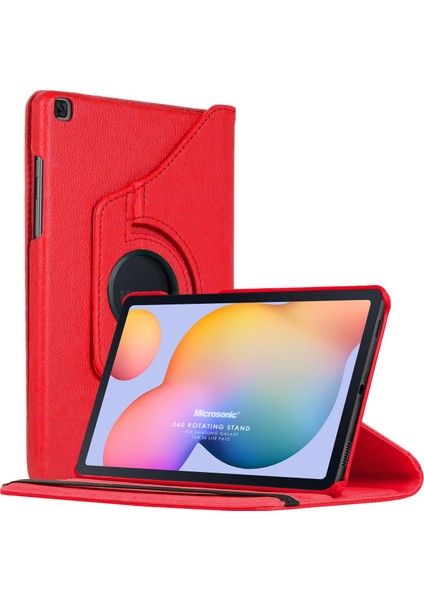 Samsung Galaxy Tab S6 Lite 10.4" P610 Kılıf 360 Rotating Stand Deri Kırmızı