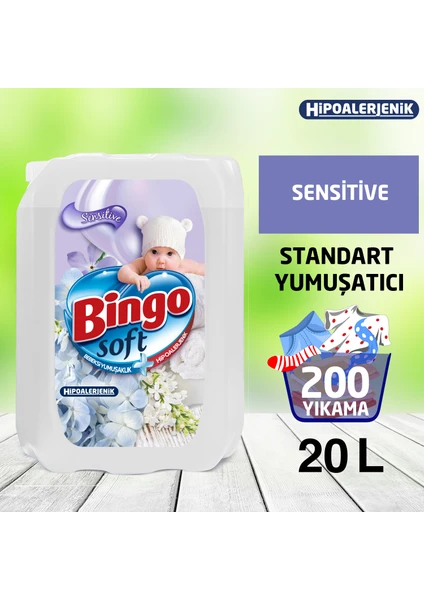 Soft Çamaşır Yumuşatıcısı Sensitive 5 L Ekonomi Paketi 4'lü