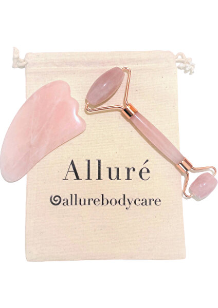 Alluré Rose Quartz Face Roller & Gua Sha