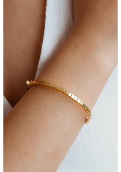 Taşsız Minimal Sarı Altın Bilezik