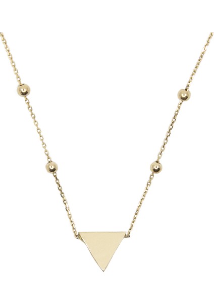 Semiz Kuyumculuk 14 Ayar Top Zincirli Üçgen Kolye