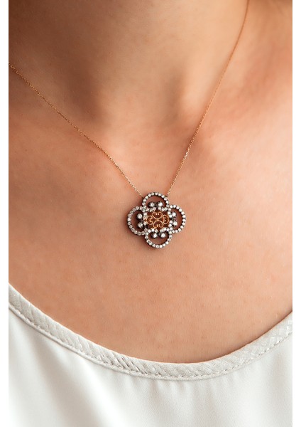 Eskitme Özel Tasarım Altın Kolye