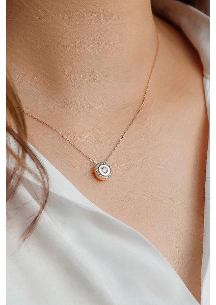 14 Ayar Yuvarlak Tektaş Kolye