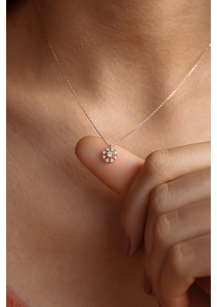 14 Ayar Tanem Taşlı Kolye