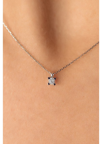 14 Ayar Altın Tektaş Kolye